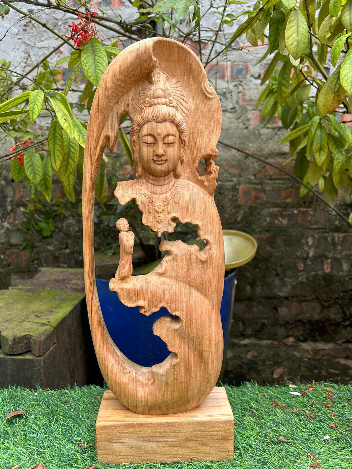 Tượng Phật Nhất Tâm Bái Phật - Cao 45cm