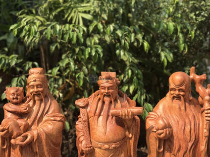 Tam Đa Phúc Lộc Thọ Gỗ Hương Đá