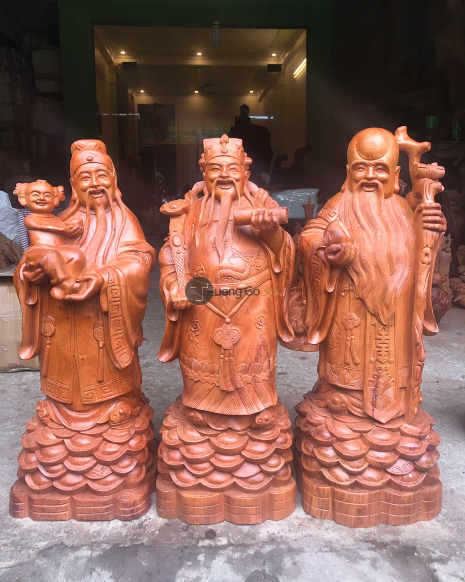 Tượng Gỗ Phúc Lộc Thọ - Tam Đa Gỗ Hương