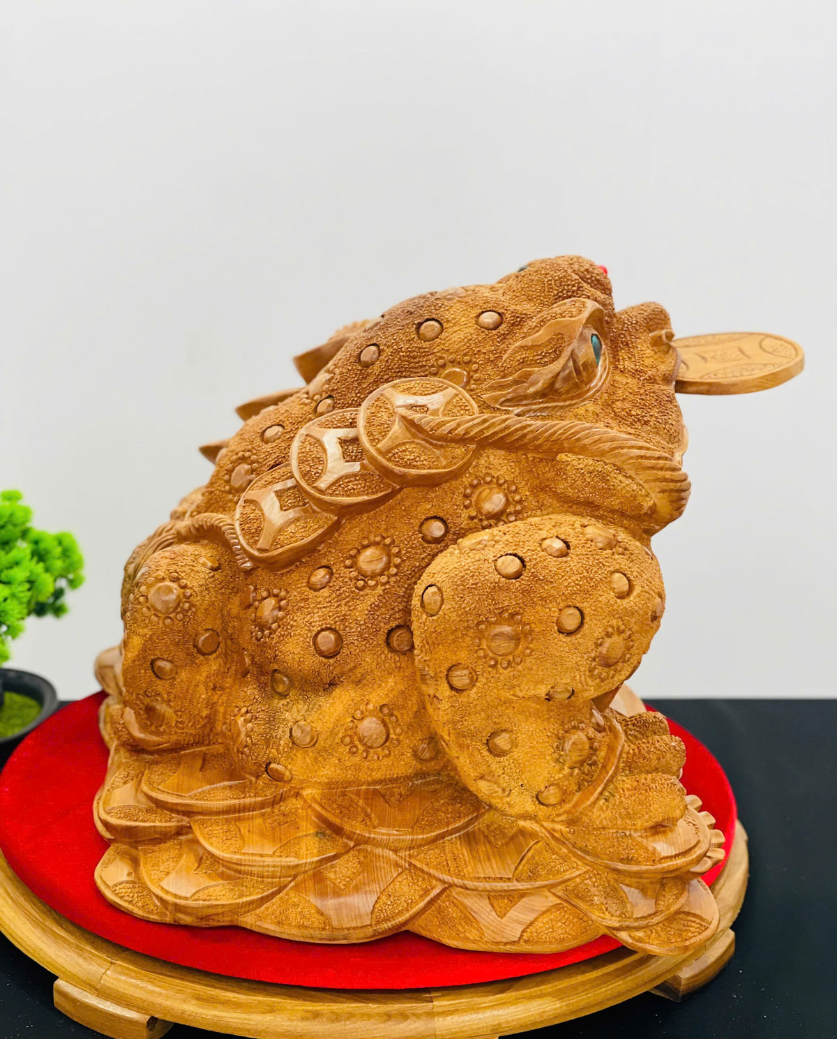 Cụ Cóc Thiềm Thừ Tài Lộc Gỗ Ngọc Am - Linh Vật Phong Thủy Cao Cao 38cm