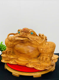 Cụ Cóc Thiềm Thừ Tài Lộc Gỗ Ngọc Am - Linh Vật Phong Thủy Cao Cao 38cm