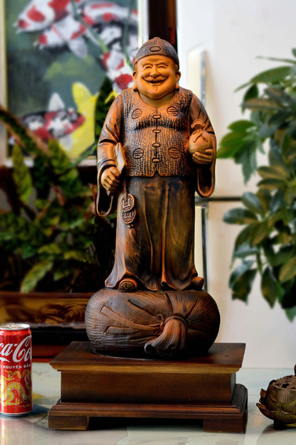 Tượng  Thương Gia Siêu Thần Thái Gỗ Bách Xanh 62cm