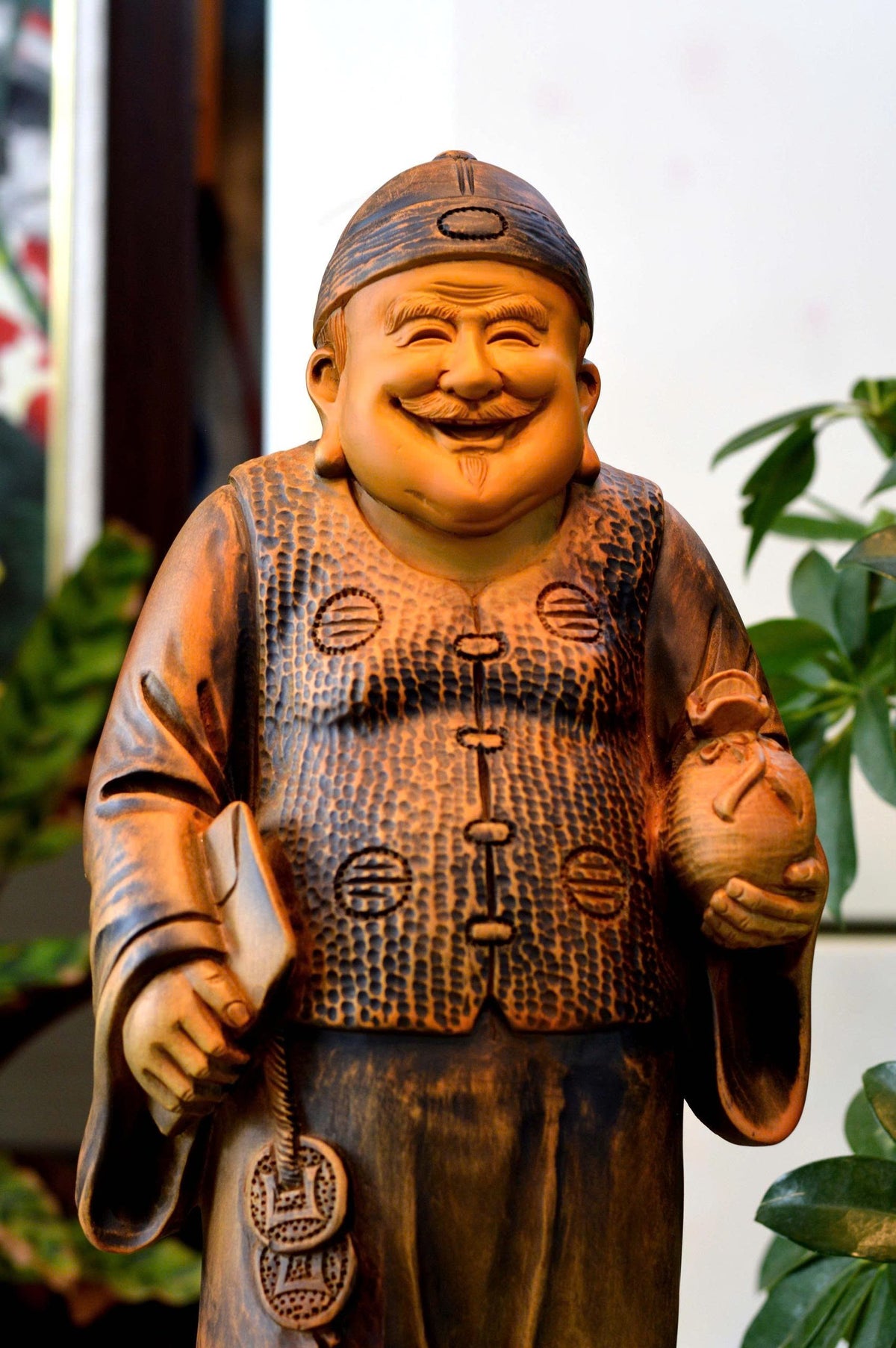 Tượng  Thương Gia Siêu Thần Thái Gỗ Bách Xanh 62cm