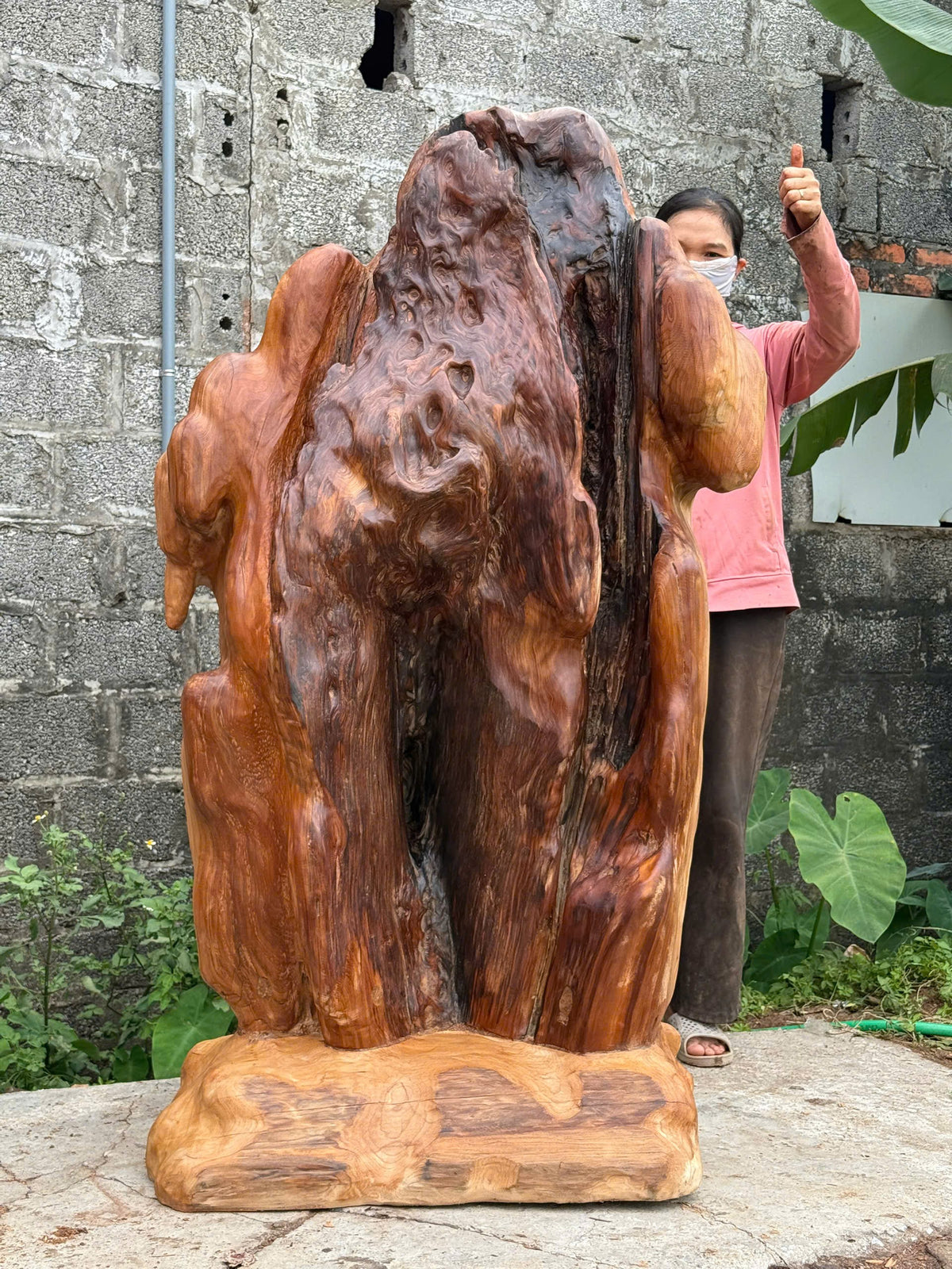 Phôi Gỗ Tự Nhiên Lũa Ngọc Am Nghệ Thuật Kích Thước 145x88x40cm 250kg
