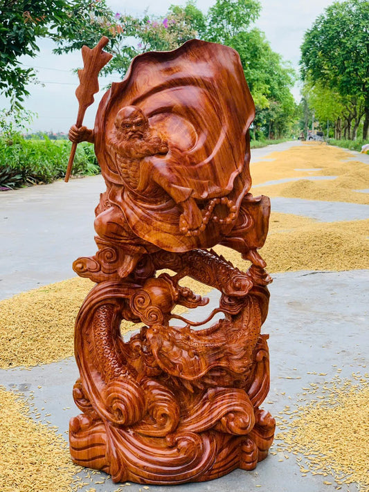 Tượng Đạt Ma  Hàng Long Gỗ Hương Đá Cao 70cm