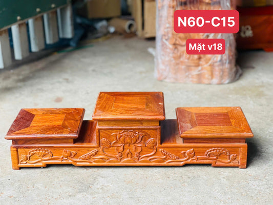 Kỷ Tam Cấp Gỗ Hương Ngang 60 Cao 15 Cm