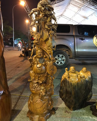 Di Lặc Ngũ Phúc Gỗ Bách Xanh