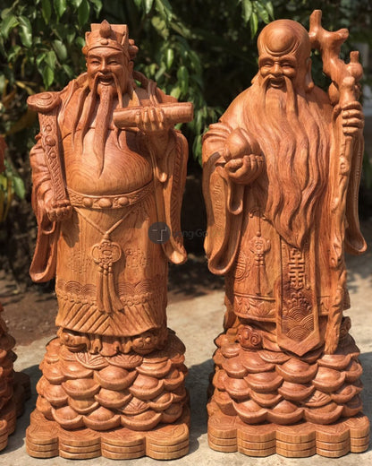 Tam Đa Phúc Lộc Thọ Gỗ Hương Đá
