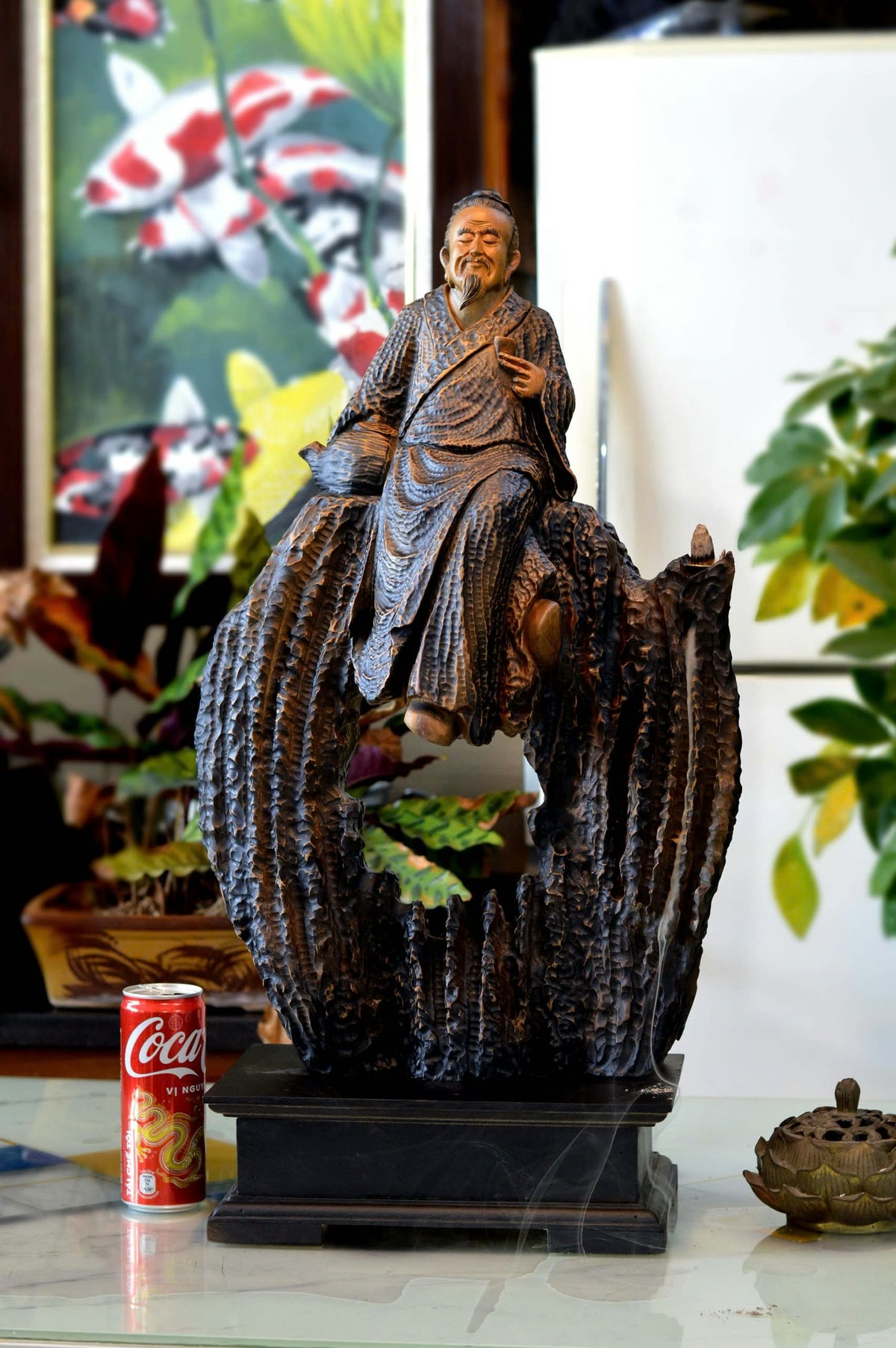 Tác Phẩm Nghệ Thuật Ngồi Lũa Thần Trà - Cao 68cm