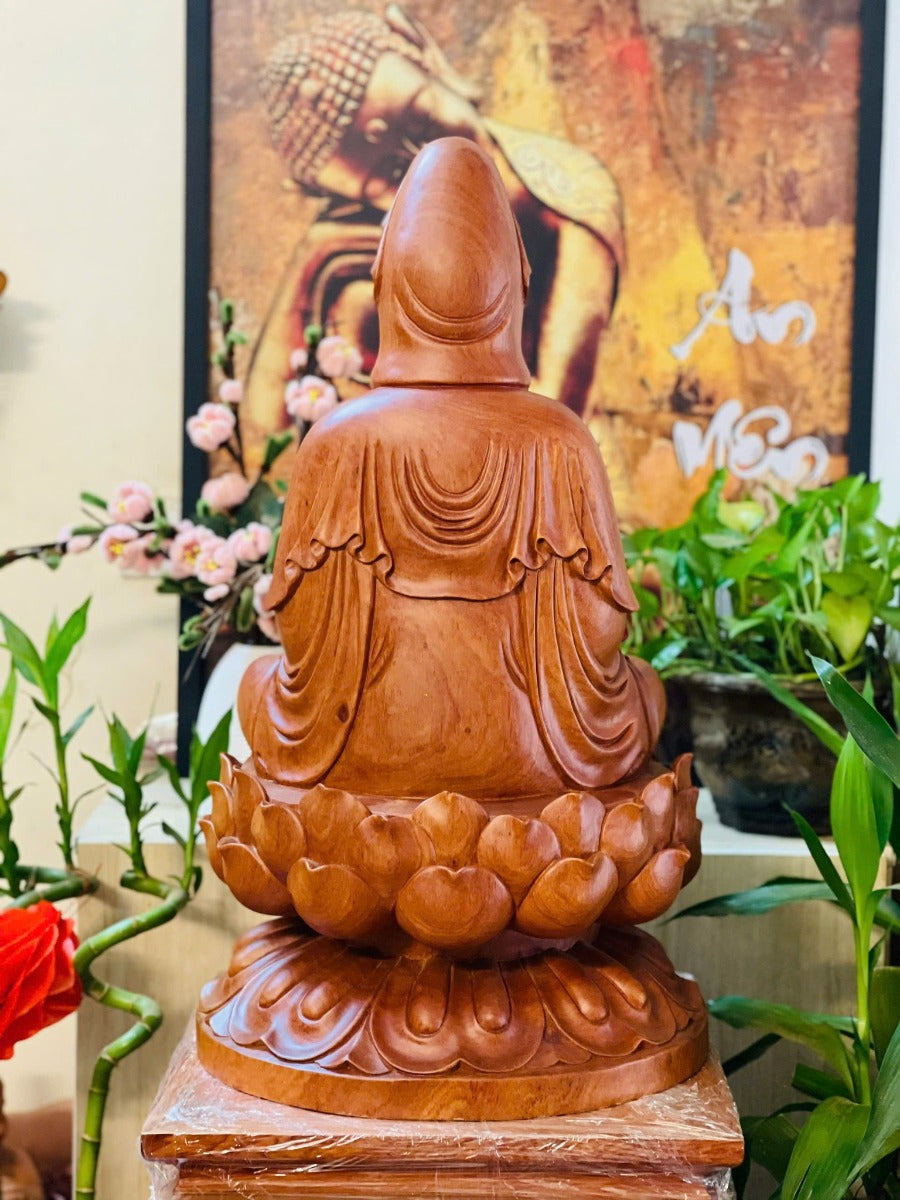 Tượng Quan Âm Tọa Đài Sen Cao 50cm