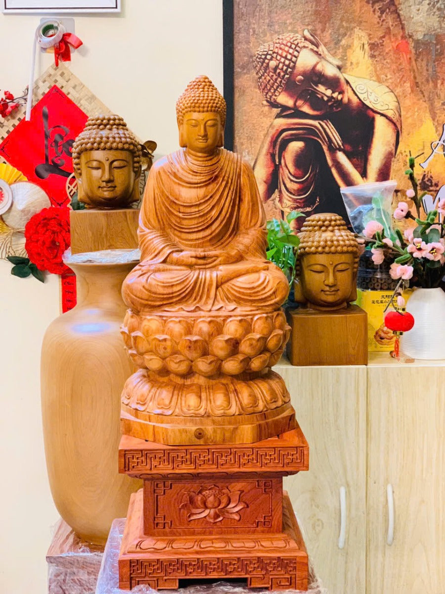 Tượng Bổn Sư - Thích Ca Mâu Ni Cao 40cm Gỗ Hương