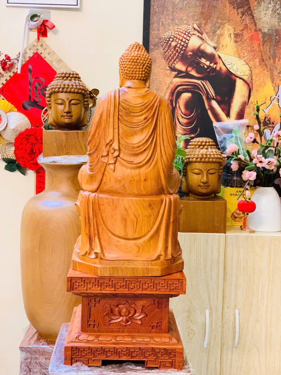 Tượng Bổn Sư - Thích Ca Mâu Ni Cao 40cm Gỗ Hương