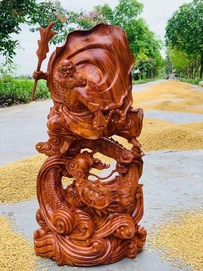Tượng Đạt Ma  Hàng Long Gỗ Hương Đá Cao 70cm