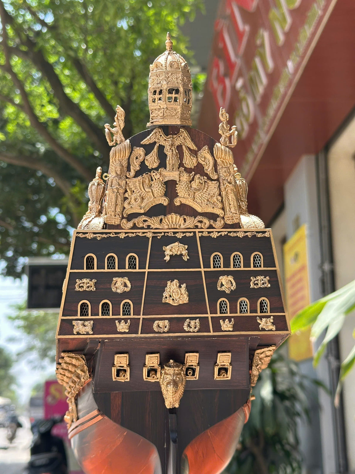 Thuyền Buồm Mô Hình Gỗ Mun Hoa Ngang 86