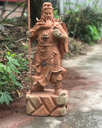 Tượng Quan Công Chống Đao Gỗ Hương