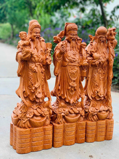Tượng Tam Đa Phúc Lộc ThọGỗ Phong Thủy Cao 60