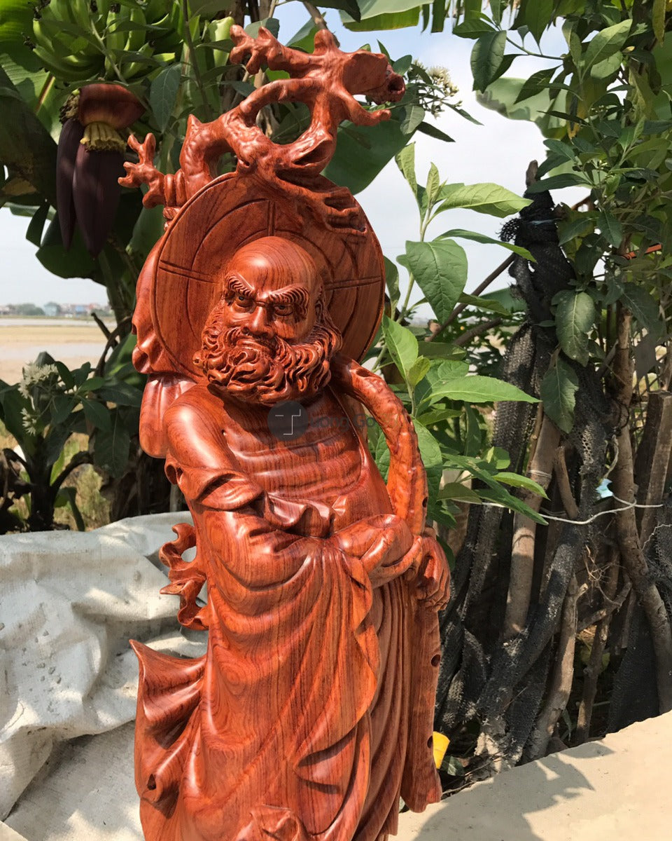 Tượng Gỗ Sư Tổ  - Đạt Ma Quá Hải Cao 80