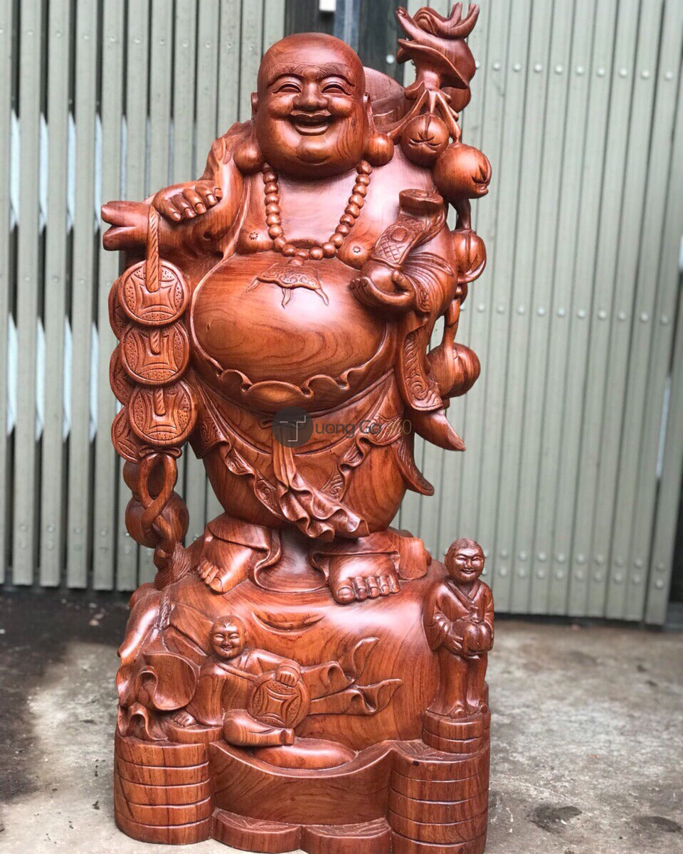 Di Lặc Nhị Phúc Đứng Gánh Cành Đào