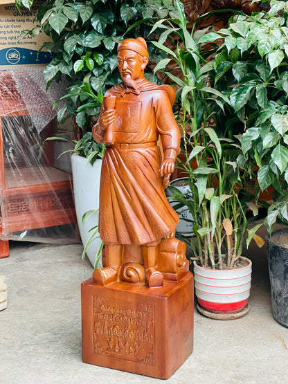 Tượng Trần Quốc Tuấn -  Gỗ Ngọc Am - Cao 80cm