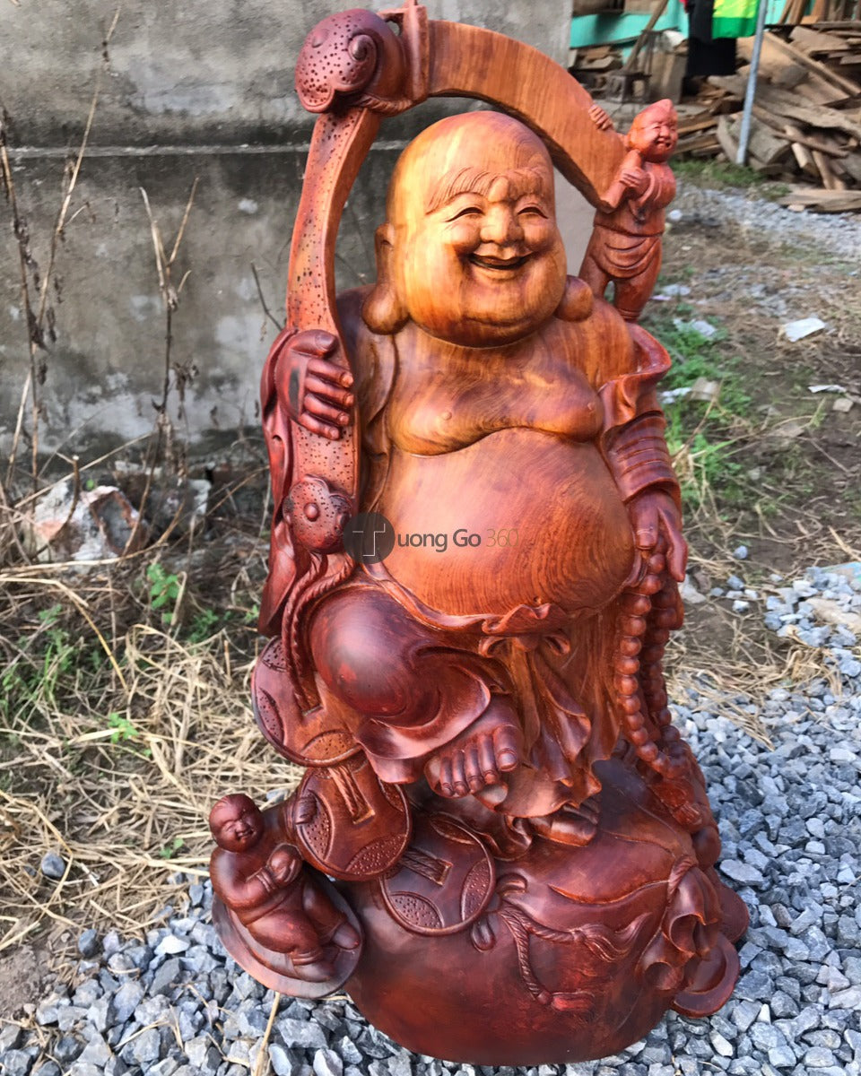 Di Lặc Tam Phúc Tài Lộc Đứng Bao Tiền