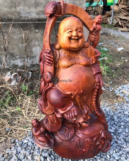 Di Lặc Tam Phúc Tài Lộc Đứng Bao Tiền
