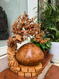 Bình Phú Quý Chạm Mai Uyên Ương Gỗ  Nu Ngọc Am