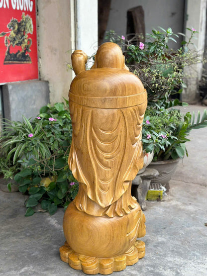 Tượng Phật Di Lặc Chúc Phúc Gỗ Cẩm Vàng  Cao 110cm