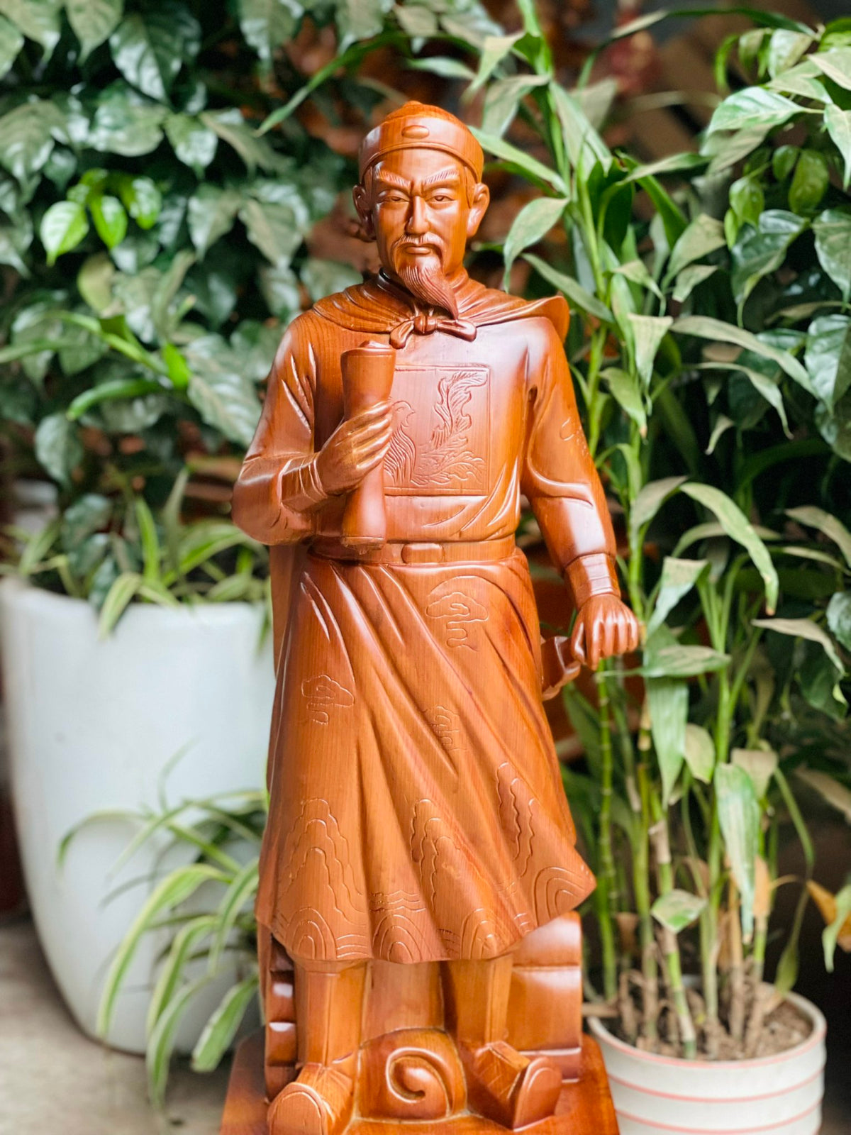 Tượng Trần Quốc Tuấn -  Gỗ Ngọc Am - Cao 80cm