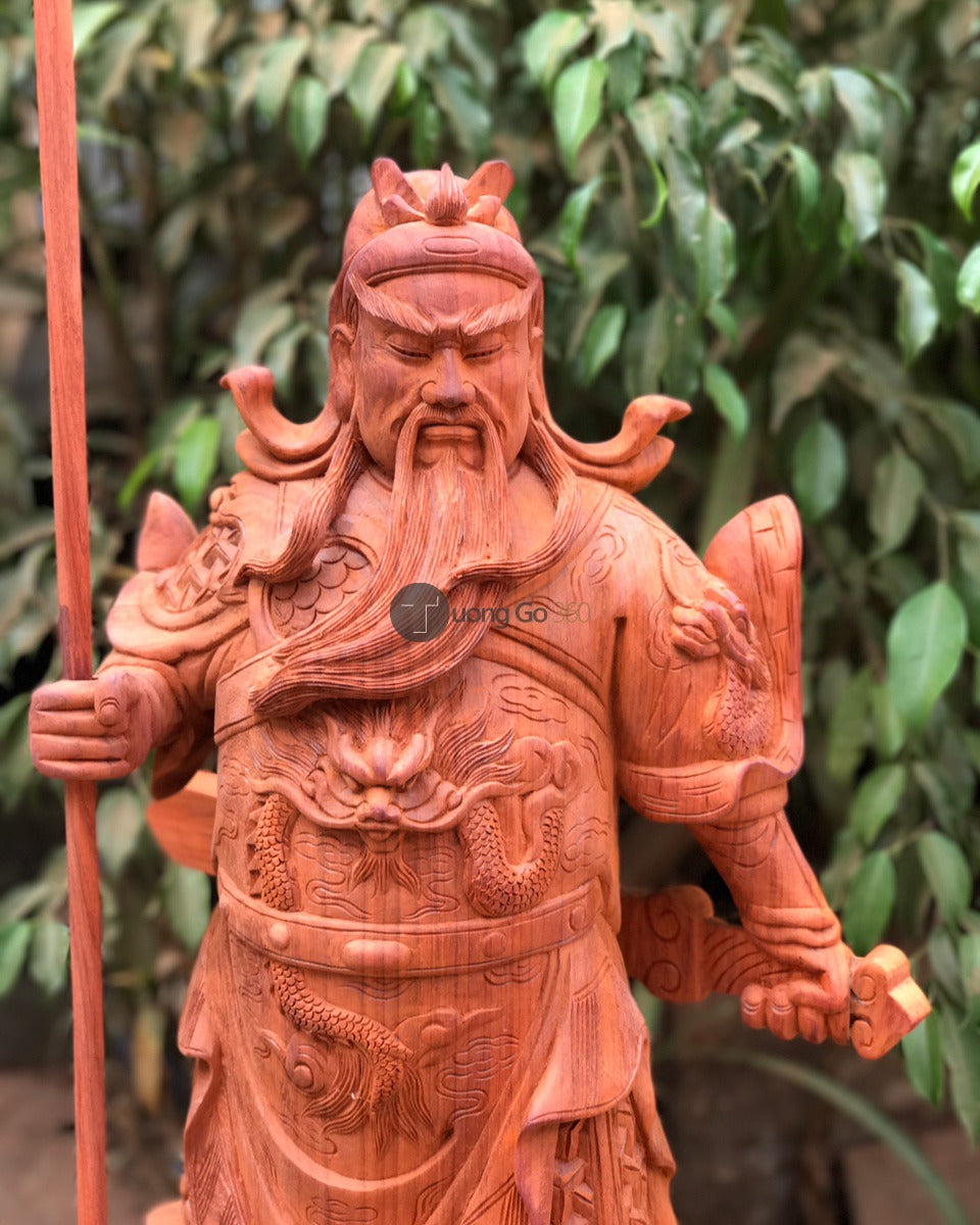 Quan Công Chống Đao Gỗ Hương Đỏ Nam Phi