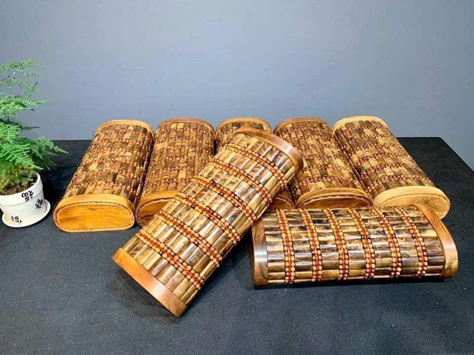 Gối Bọc Gỗ Chun Sụn Gỗ Bách Xanh Chống Đau Mỏi Cổ