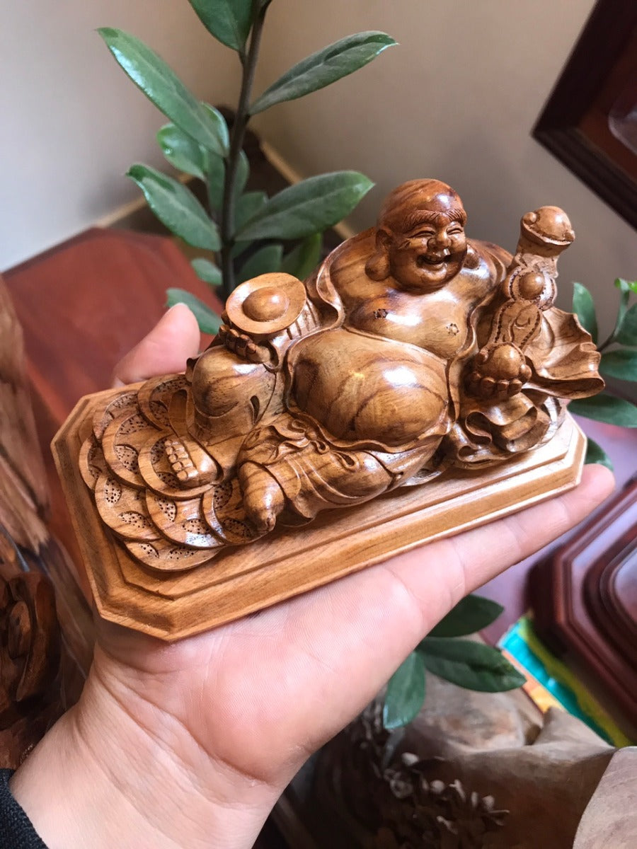 Di Lặc Ngồi Gỗ Sưa Đỏ Cao Cấp