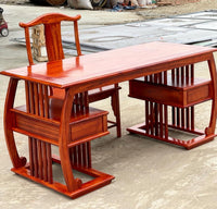 Bộ Bàn Gỗ Làm Việc Giám Đốc Thiết Kế Đơn Giản- Gỗ Hương đỏ Cao Cấp Ngang 167cm