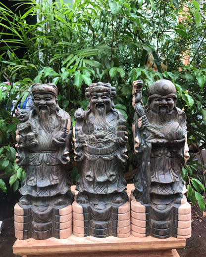 Tượng 3 Ông Phúc Lộc Thọ - Tam Đa - Gỗ Mun Hoa