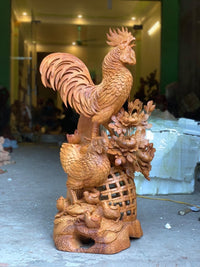 Tượng Gia Đình Gà - Hoa Phù Dung