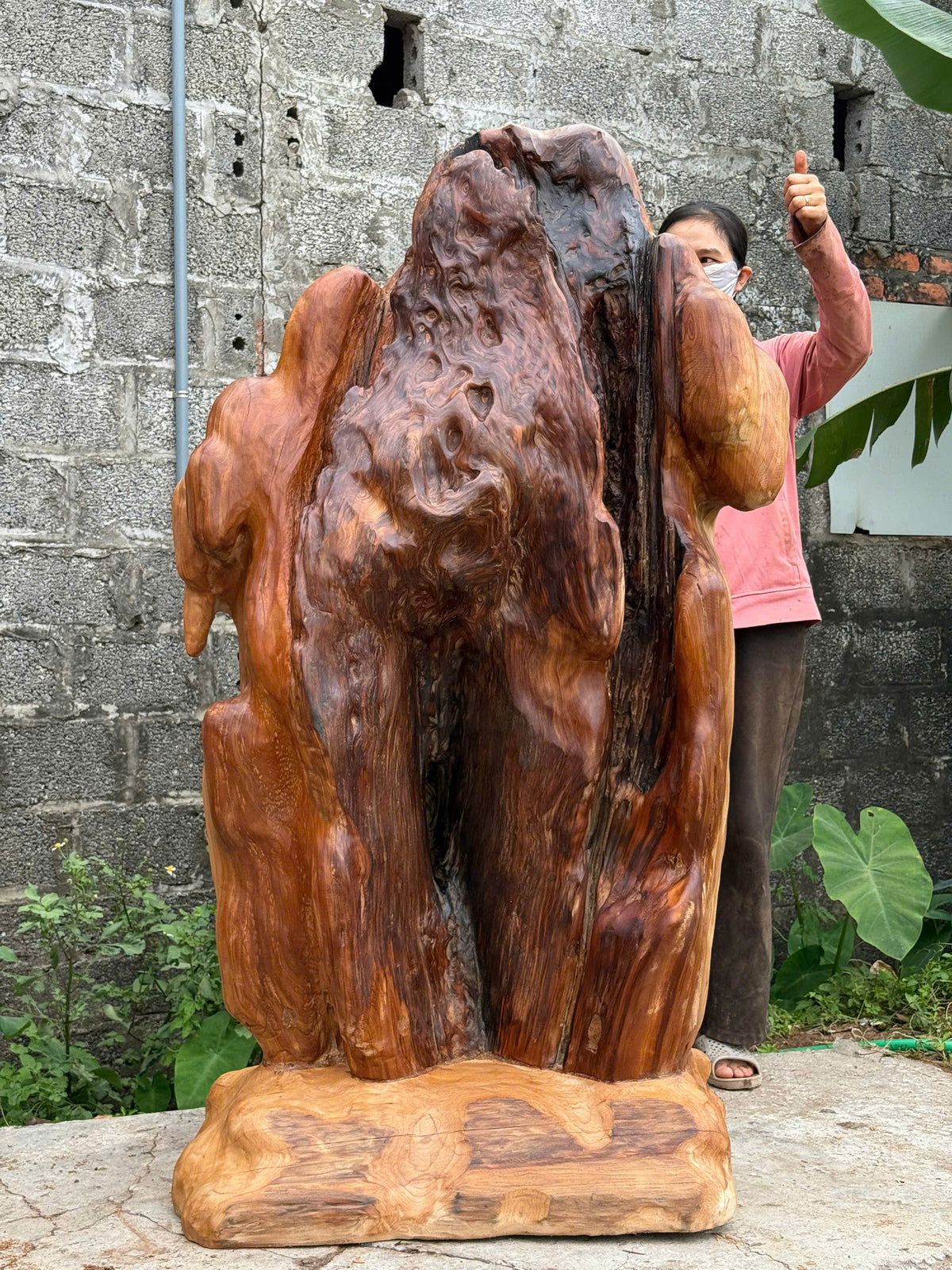 Phôi Gỗ Tự Nhiên Lũa Ngọc Am Nghệ Thuật Kích Thước 145x88x40cm 250kg