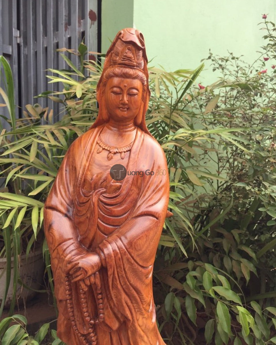 Tượng Quan Âm Đứng Lá Sen
