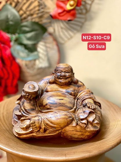 Tượng Di Lặc Gỗ Sưa Để Xe ô Tô Ngang 12cm