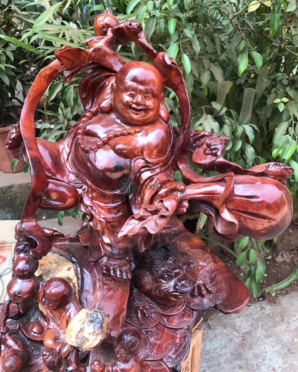 Di Lặc Ngũ Phúc Hoan Hỷ Gỗ Hương Gia Lai