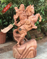 Tượng Quan Công Cưỡi Ngựa Gỗ Hương