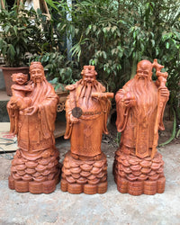 Tam Đa Phúc Lộc Thọ Gỗ Hương Đá