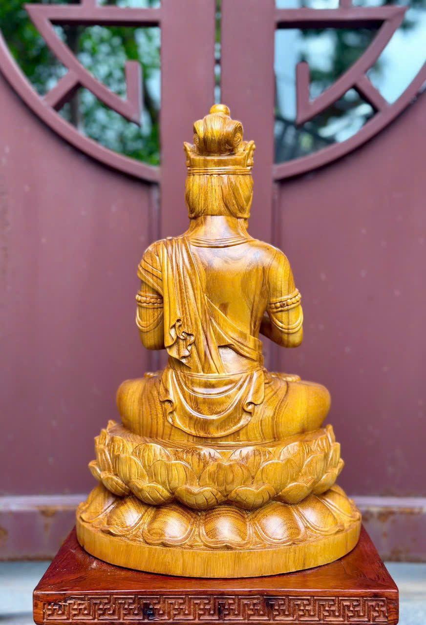 Tượng Ngài Đại Nhật Như Lai Gỗ Gõ Vàng Cao 42