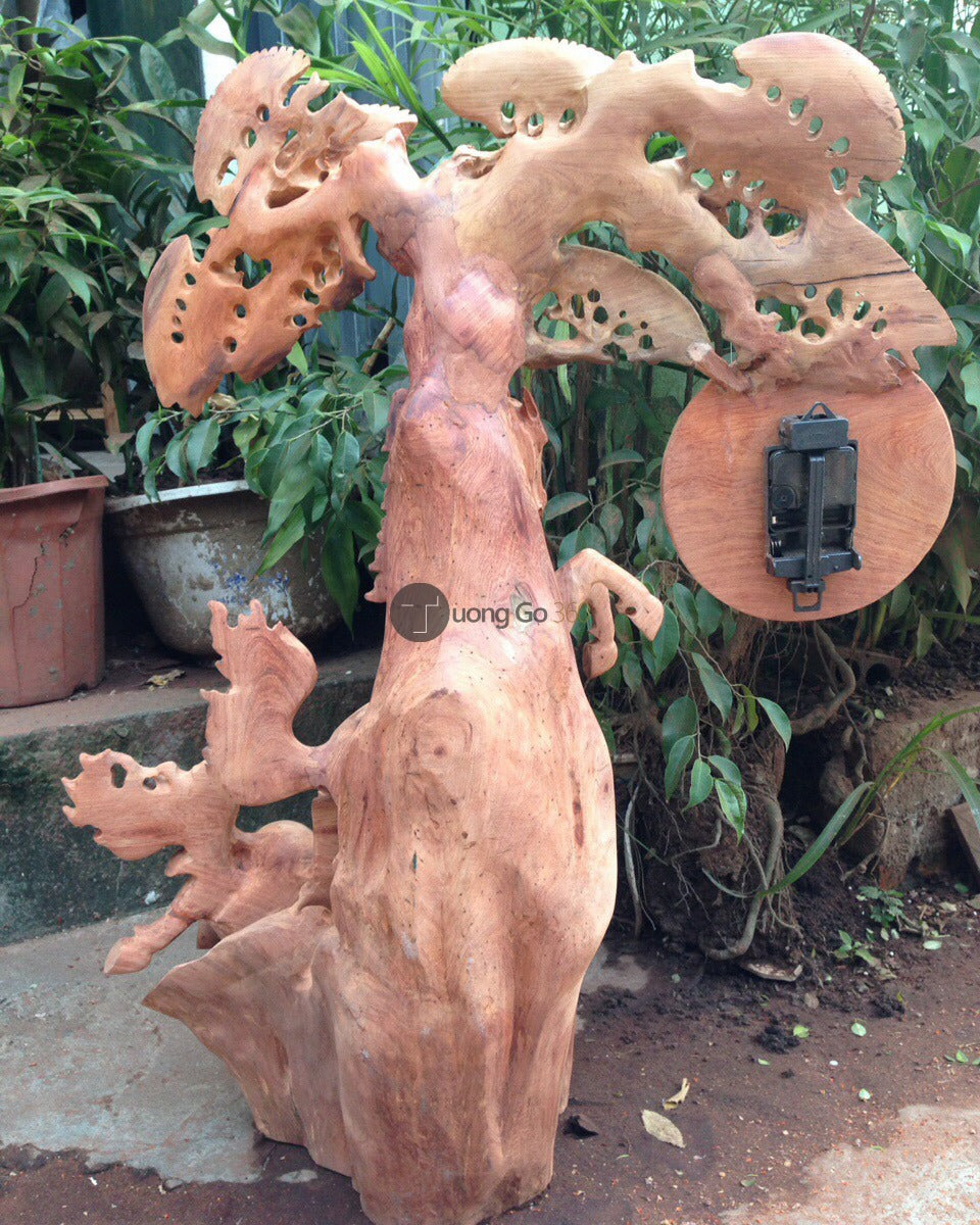 Tượng Ngựa Song Mã Uyên Ương Treo Đồng Hồ