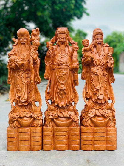 Tượng Tam Đa Phúc Lộc ThọGỗ Phong Thủy Cao 60