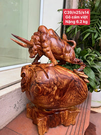 Tượng Bò Tót Gỗ Cẩm Việt Vân Siêu Đẹp