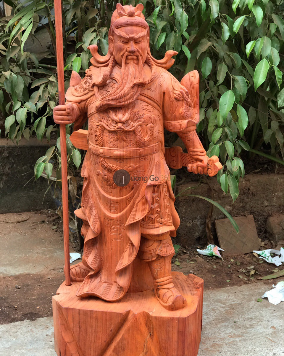 Quan Công Chống Đao Gỗ Hương Đỏ Nam Phi
