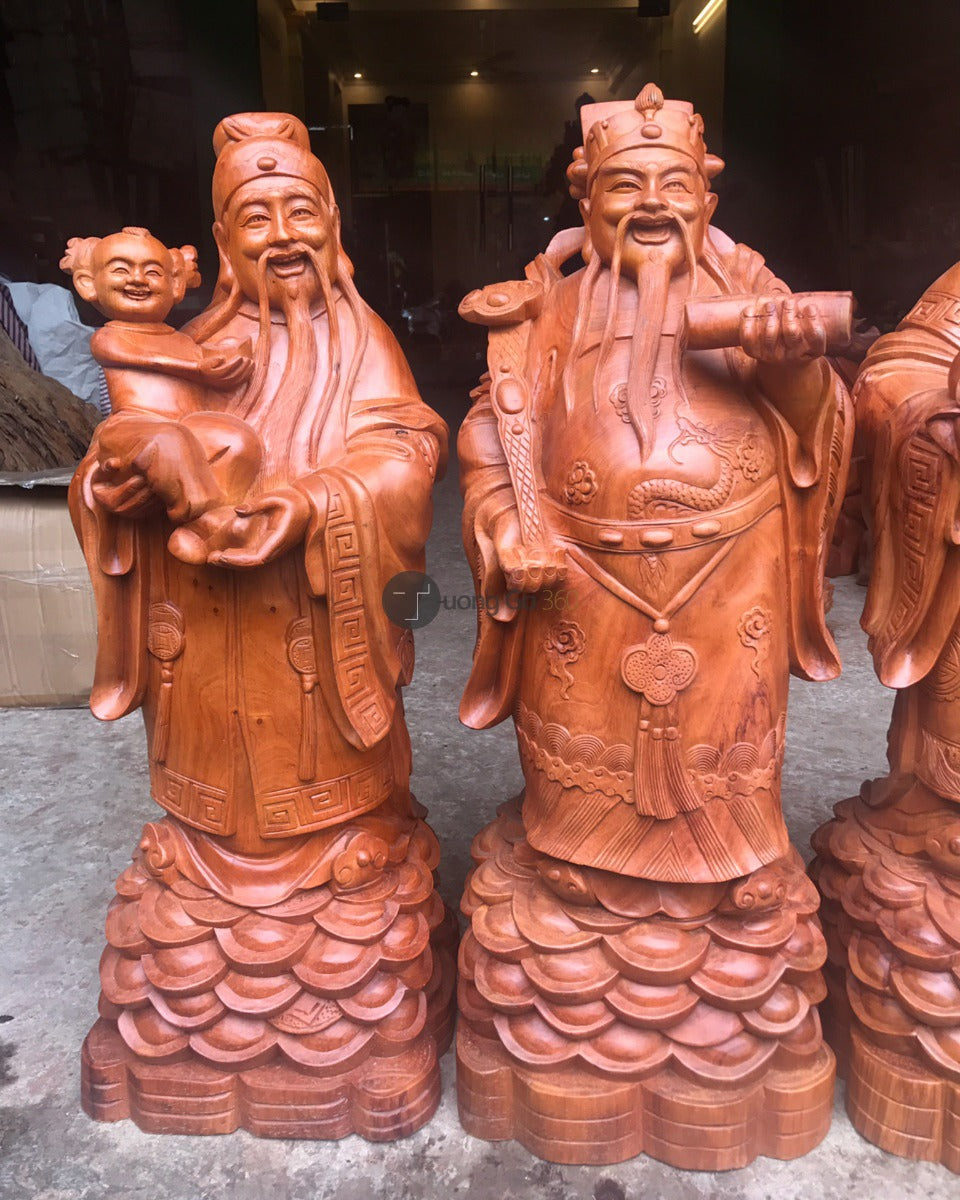 Tượng Gỗ Phúc Lộc Thọ - Tam Đa Gỗ Hương