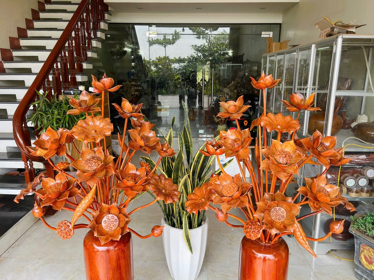 Cặp Bình Hoa Sen  Biểu Tượng Sự Thanh Tịnh - Cao 146cm