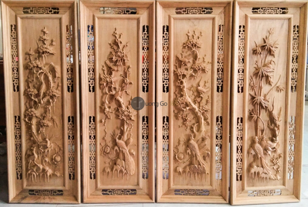 Tranh Gỗ  Bốn Mùa - Khung Kép