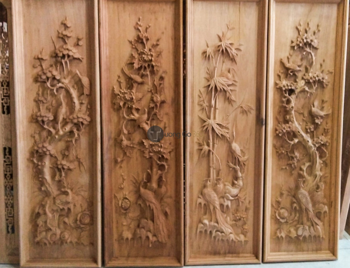 Tranh Gỗ Bốn Mùa - Khung Đơn