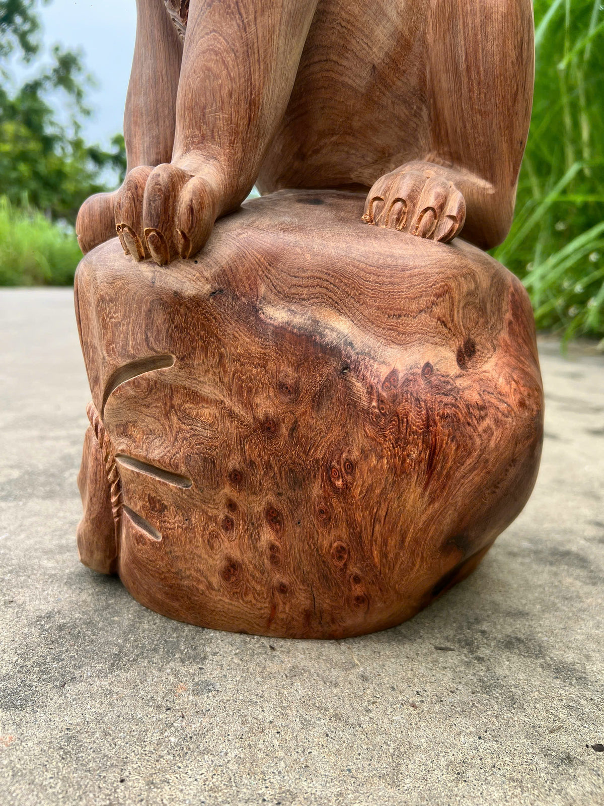 Tượng Linh Vật Chó Gỗ Hương - Cao 55cm